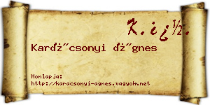 Karácsonyi Ágnes névjegykártya