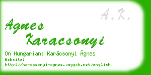 agnes karacsonyi business card